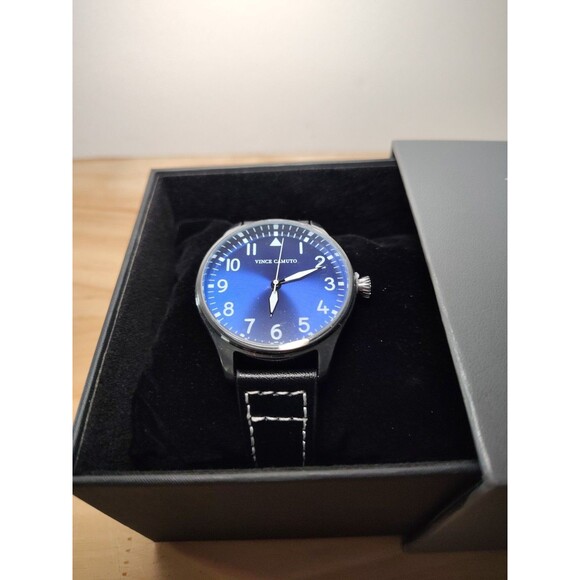 Vince Camuto Aldo Blue face Men’s Watch Black Band New In Box main image 4